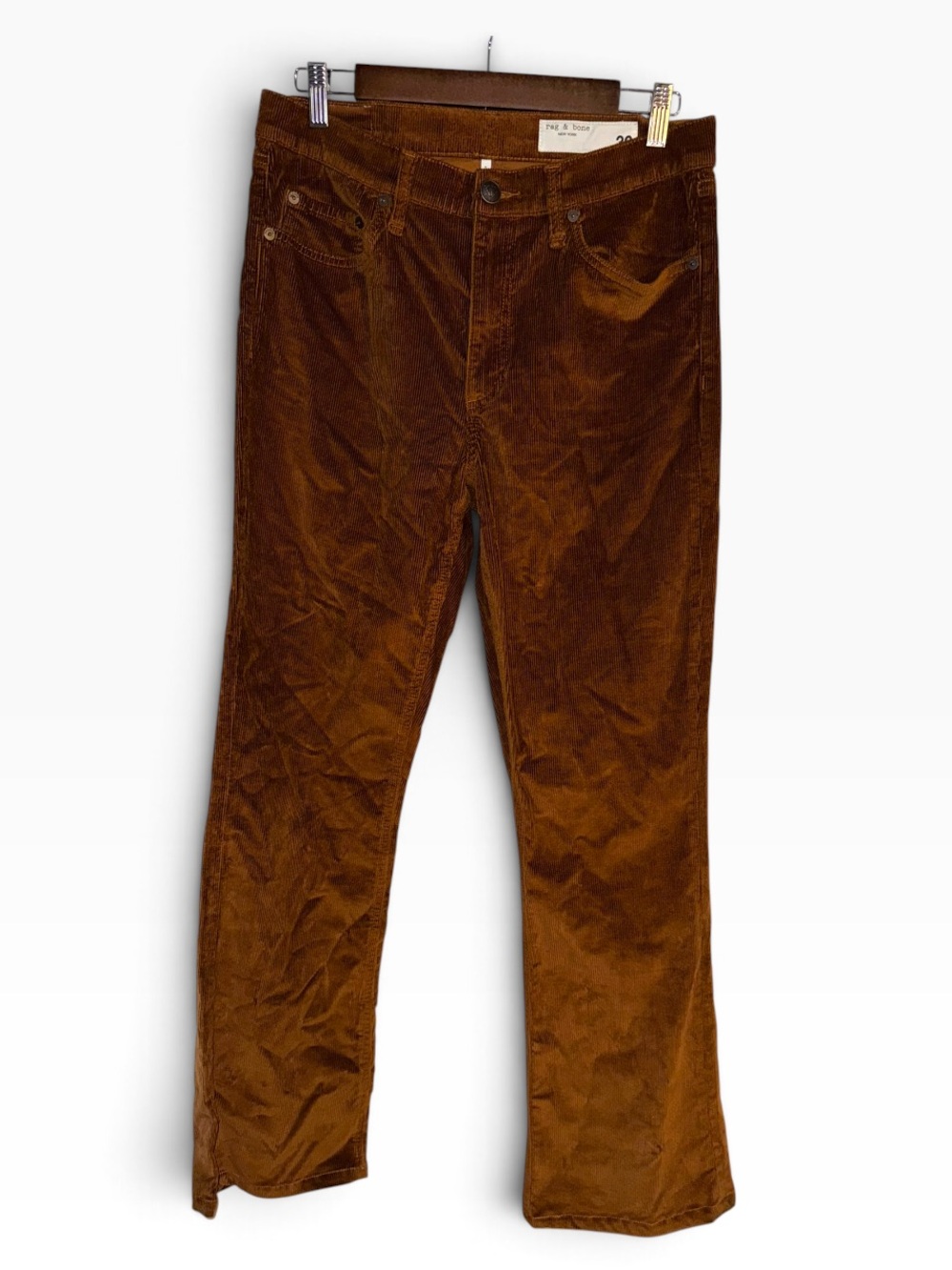 rag & bone Peyton Mid-Rise Bootcut Corduroy Pants Gold Size 30